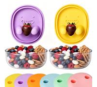 2PCS Snack Box With Finger Lid, No-Mess Easy Grip Snack Container，SET D