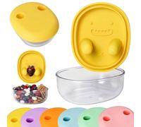 2PCS Snack Box With Finger Lid, No-Mess Easy Grip Snack Container，yellow