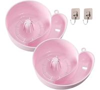 2pcs Snail Drain Basket, Rotating Fruit Vegetable Washer with Strainer, Portable Kitchen Cleaning Device (Pink)