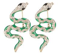 2Pcs Snake Brooch, Colored Rhinestone Snake Pin Banquet Badge Pins Alloy Unisex Women Men Animal Design Brooch Badge Bag Shirt Lapel Pin
