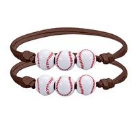 2PCS Softball Bracelet Party Favors Yellow Softball Beads Friendship Bracelets Beaded Bracelet Womens (D, One Size)