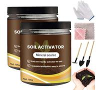 2Pcs Softmildty Soil Activator,Dirt Health Booster,Activator Mineral Source For Plants Vegetables,Mineral Source For Potting Mix And Seedling Compost (black, size-01)