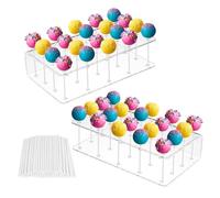2PCS Soporte Pop Cake, Soporte Candy Bar Plástico, Soporte Cake Pops con 20 Agujeros, Soporte De Piruletas con 200 Barritas, Soporte para Poner Piruletas para Boda Cumpleaños