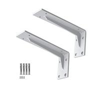 2Pcs Soportes para Estantes Pesados,Carga 500 KG,Soporte de estante,Soporte de estante de pared,Soporte de Ángulo 90 Grado en Forma de L Escuadra Estanteria,Resistente (35cm/13.7in,White)