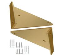 2pcs Soportes Para Estantes,Soportes De Estanterias Metálicos Ocultos,Soporte De Estantes Flotantes,Escuadras Baldas Triangular en Pared,Para Diy/decoración/fijación Muebles,gold-17x13cm/6.7 * 5.1in