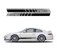 2PCS Sport Racing Vinyl Decal PVC Long Stripe Car Side Skirt Sticker Self-Adhesive Waterproof Auto Body Decoration Accessories