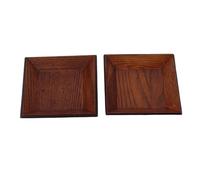 2Pcs Square Wooden Dessert Plate | Japanese Style Wood Platter for Cookies/Snacks | Handmade Sustainable Dessert Tray | Minimalist Home Decor (Pequeña)