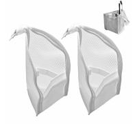 2pcs Standing Toiletry Bag,Portable Lightweight Travel Toiletry Bag,EVA Mesh Large Capacity Cosmetic Waterproof Bags,Foldable Clear Organizer,Zipper Pouch,Organiser Storage for Toiletries (White)