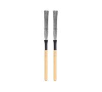 2Pcs Steel Drum Brushes Wooden Handle Drum Wire Brushes for Jazz Drums