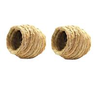 2pcs Straw Bird Handwoven Straw Cage for Bird Hatching Breeding Cave for Parrots Finches Cockatiels or Other Small Animals