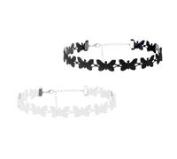 2pcs Street Shot Butterfly Necklace Choker Sweater Chain Neck Collarbone Accessories Polyester