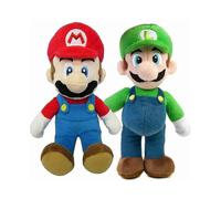 2pcs Super Mario Bros Plush Doll Mario Luigi Soft Stuffed Animal Teddy Toy Kids Gift