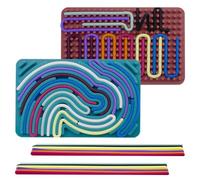 2PCS Tabla De Actividad Sensorial De Silicona,Sensory Activity Board,Juguetes Sensoriales Táctiles Para Autismo Cara 2 En 1 Para Idea,Un Gusano Retorcido Con Matriz Para Desarrollar Habilidades Manual