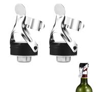 2PCS Tapon Botella Cava, Tapón champagne acero inoxidable, Tapon Champana, Sellado Hermético, Antifugas, Reutilizables, Conservación de Burbujas y Frescura, Ideal para Prosecco, Vino Tinto