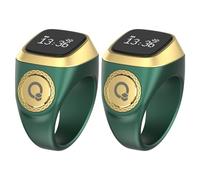 2Pcs Tasbeeh Counter Smart Ring | Digital Electronic Tasbeeh Counter with Vibration Reminder | Smart Finger Counter with LCD Display | 20mm Rechargeable Finger Counter | Muslims Tasbeeh Smart Counter