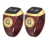 2Pcs Tasbeeh Counter Smart Ring | Digital Electronic Tasbeeh Counter with Vibration Reminder | Smart Finger Counter with LCD Display | 20mm Rechargeable Finger Counter | Muslims Tasbeeh Smart Counter