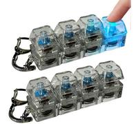 2PCS Teclado Antiestres con Luz, Clickeez Keyboard Fidget Toys Colorido Transparente, Teclado clic1 Keez Bizak para Niños Adolescentes Adultos Estudiantes