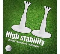 2PCS Tees Plastic Rubber Cushion Top Long Tees Mixed Colors Plastic tee con Cabeza de Goma, Practicando Camisetas para golfistas Te Regulable Concha Práctica