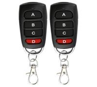 2PCS Telecommande Universelle Portail 433 MHz Duplicateur Code Fixe Multicode à 4 Boutons Programmation Facile Copie Portée de 50m pour Porte Garage Électrique Compatible Avec 2260 2262 PT2264 SC5262