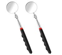 2Pcs Telescoping Inspection Mirror, Flexible Circular Inspection Mirror 360 Rotation with Extended Handle Round Inspection Mirrors for Checking Vehicle Condition(Dia-2 Inch)