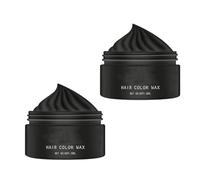 2pcs Temporary Hair Color Wax, One-Time Temporary Modeling Colour Hair Dye Wax, Easy Washable Instant Hair Dye, Temporary Hair Color for Man, Woman, Party or Cosplay (Black)