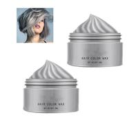 2pcs Temporary Hair Color Wax, One-Time Temporary Modeling Colour Hair Dye Wax, Easy Washable Instant Hair Dye, Temporary Hair Color for Man, Woman, Party or Cosplay (Grey)