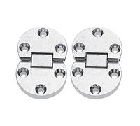 2Pcs Tornillo de Bisagra de Aleación de Autoportante Plegable Semicírculo Plata Hogar Mueble Recuadro Socialme-eu