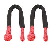 2Pcs Towing Soft Shackle, Ry Rope Shackle with 38000Lbs Breaking Force, Tear thetic for Truck, SUV, Offroad Vehicles, Boat, ATV, for Self (Red)
