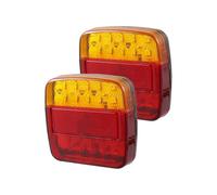 2pcs Trailer tail lights 26 LED Stop Tail Lights 12V Turn Signal Brake Tail Light with Yellow Red Shell for Utility Trailer Truck Boat Red Yellow Whit