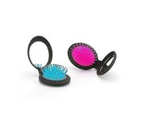 2pcs Travel Folding Hair Brush with Mirror Pocket Comb Folding Mirror Mini Pop Up Hairbrush Set Bulk Gift Idea A
