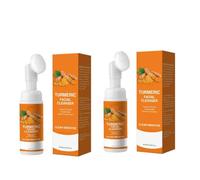 2PCS Turmeric Face Cleanser Facial Exfoliating Cleansing Reduce Dark Spots Skin Brightening Face Care