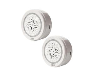 2Pcs Tuya Smart Life WiFi Siren Alarm 100dB Loud Speaker 8 Ringtones with Strobe Light Alert for Home Security System