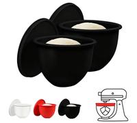 2PCS Type Mixing Bowl Silicone Insert Auxiliary Device, Non-Stick Gasket and 5 Quart Inclined Head Mixer Accessory Cover Easy to Clean and Replace parts(Thickened version 2 black)