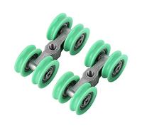 2Pcs U Shaped Wheels Stainless Steel 4 Wheel Small Rollers Shower Door Replacement Parts for Bathroom