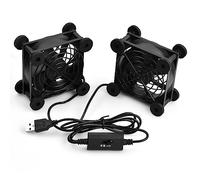 2PCS USB 5V Ventilador de Enfriamiento de PC, 80mm Ventilador de Caja de Computadora Silencioso, Doble Rodamiento de Bolas Fans Sin Escobillas 2600RPM para PS4 TV Armario AV Router