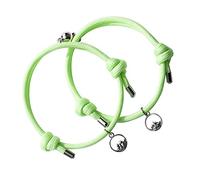 2PCS Valentine's Day Glow In The Dark Rope Sea Vow Magnet Suction Couple Bracelet Pair of Statement