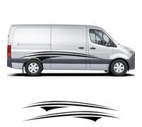 2Pcs Van Door Side Stickers Graphics Stripes Kit Cover Auto Body Decor Camper Car Horsebox Caravan RV Vinyl Decals Accessories