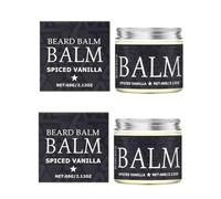 2PCS Vanilla Beard Balm, Moisturizing & Shaping Beard Care with Shea Butter & Jojoba Oil for Soft & Stylish Beards