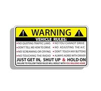 2PCS Vehicle Safety Warning Rules Sticker Decal Window Graphic Bumper JDM Waterproof Car Stickers 13cm x 7.3cm