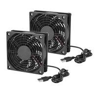 2PCS Ventilador de Caja PC 120mm, Computadora Radiador de Enfriamiento Silencioso Ultra Silencioso de Refrigeración por Aire, PC USB Enfriador Bajo Ruido 120 x 120 x 25 mm Negro