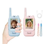 2PCS Walkie Talkies para Niños, Juguetes Vídeo Walkie Talkie Niños, Intercomunicadores Recargables De Largo Alcance, Juguetes con Efectos De Voz para Juegos Familiares Y Aire Libre