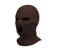2Pcs Winter Men Hat Mask 3 Hole Full Face Ski Cap for Skiing para Esquí Ciclismo(Brown)