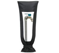 2pcs Winter Waterproof Outdoor Faucet Cover Outside Garden Freeze Protection Sock Reusable Tap Protector(Black)