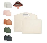 2PCS Women's Laptop Tote Bag Set,Waterproof Leather 14-16in Handbag,Large Work Tote Bag Briefcase for Laptops and iPad Cases (Beige)