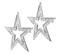 2Pcs Women's Star Brooch Pin Elegant Rhinestone Brooches Dresses Business Meetings Weddings Valentine's and Mother's Day Fashion Jewelry Accessory for Women
