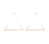 2PCS Wooden Bird Swing Toys | Geometric Perch with Hanging Hammock Design | Secure Bird Accessories for Parrots/Small Pets | Includes Wood Beads for Mental Stimulation