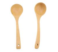 2PCS Wooden Spoon Ladle for Cooking Non Stick Wood Kitchen Serving Spoons for Pot Bowl Soup Ladles Set for Stirring