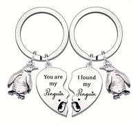 2pcs ZIMOXUAN Llaveros de Pareja - Llaveros con Grabado " " y Adornos de , Regalos Románticos para Aniversario o Boda Navideña, Él & Ella, Accesorios Temáticos de , Diseño de , Acabado Metálico