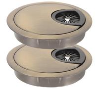 2pcs Zinc Alloy Cable Hole Cover 60mm Desk Grommet, Cable Pass Through Kit for Desktop Computer Table Wire Grommet Cable Management for Office Wall Door