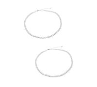 2pcs Zircon Necklace White Gem Diamond Women's